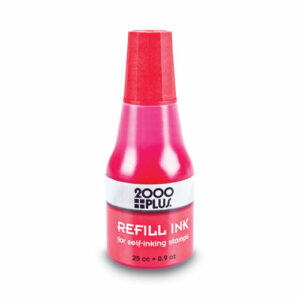 Self-Inking Refill Ink, 0.9 oz. Bottle, Red