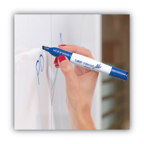 Intensity Low Odor Chisel Tip Dry Erase Marker, Broad Chisel Tip, Blue, Dozen - Image 5