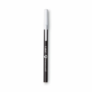 PrevaGuard Round Stic Ballpoint Pen, Stick, Medium 1 mm, Black Ink, Black Barrel, Dozen