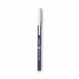 PrevaGuard Round Stic Ballpoint Pen, Stick, Medium 1 mm, Blue Ink, Blue Barrel, 8/Pack
