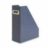 Four-Piece Desk Organization Kit, Magazine Holder/Paper Tray/Pencil Cup/Storage Bin, Chipboard, Navy - Image 4