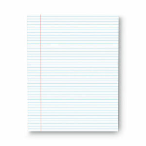 Glue Top Pads, Narrow Rule, 50 White 8.5 x 11 Sheets, Dozen