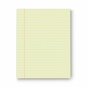 Glue Top Pads, Narrow Rule, 50 Canary-Yellow 8.5 x 11 Sheets, Dozen