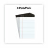 Premium Ruled Writing Pads with Heavy-Duty Back, Narrow Rule, Black Headband, 50 White 5 x 8 Sheets, 6/Pack - Image 2