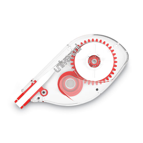 Side-Application Correction Tape, Transparent Red Applicator, 0.2" x 393", 6/Pack