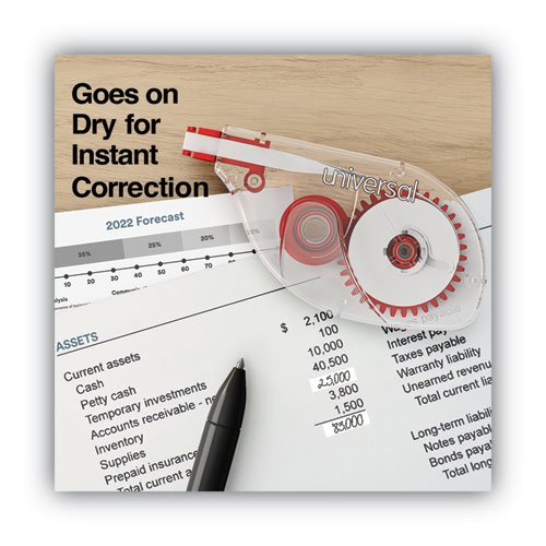 Side-Application Correction Tape, Transparent Red Applicator, 0.2" x 393", 6/Pack - Image 3