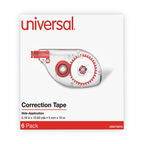 Side-Application Correction Tape, Transparent Red Applicator, 0.2" x 393", 6/Pack - Image 6