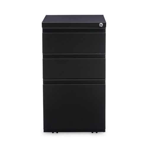 File Pedestal with Full-Length Pull, Left or Right, 3-Drawers: Box/Box/File, Legal/Letter, Black, 14.96" x 19.29" x 27.75" - Image 2