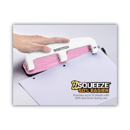 12-Sheet EZ Squeeze InCourage Three-Hole Punch, Breast Cancer Awareness, 9/32" Holes, Pink - Image 3