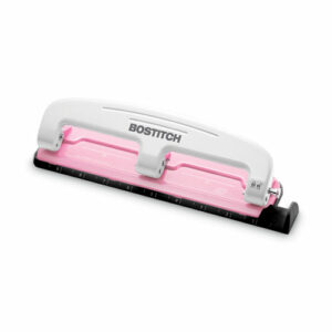 12-Sheet EZ Squeeze InCourage Three-Hole Punch, Breast Cancer Awareness, 9/32" Holes, Pink