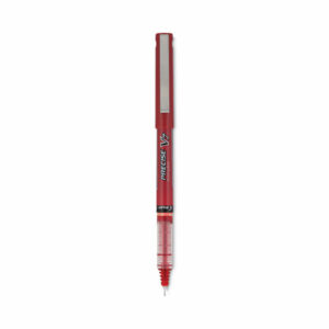 Precise V7 Rollerball Pen, Stick, Fine 0.7 mm, Red Ink, Red/Clear Barrel, Dozen
