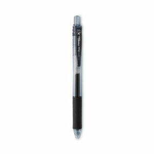 EnerGel-X Gel Pen, Retractable, Fine 0.5 mm, Black Ink, Clear/Black Barrel, Dozen