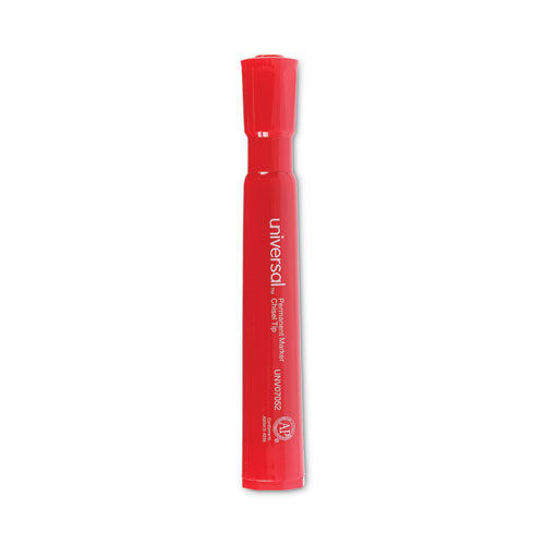 Chisel Tip Permanent Marker, Broad Chisel Tip, Red, Dozen - Image 2