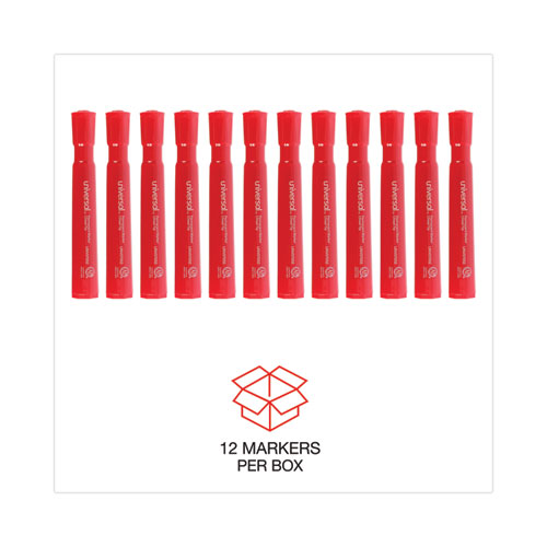 Chisel Tip Permanent Marker, Broad Chisel Tip, Red, Dozen - Image 4