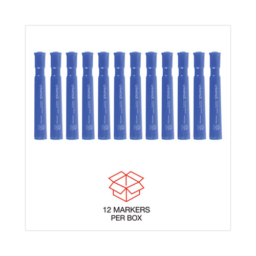 Chisel Tip Permanent Marker, Broad Chisel Tip, Blue, Dozen - Image 4