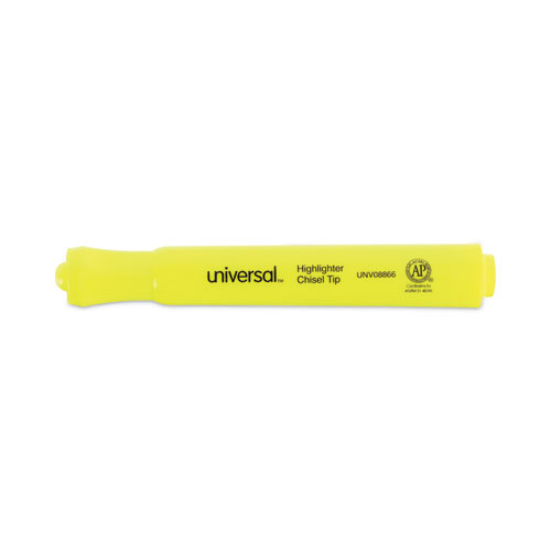 Desk Highlighter Value Pack, Fluorescent Yellow Ink, Chisel Tip, Yellow Barrel, 36/Pack - Image 3