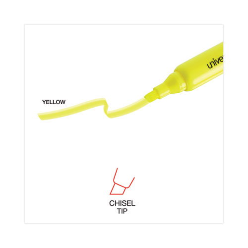 Desk Highlighter Value Pack, Fluorescent Yellow Ink, Chisel Tip, Yellow Barrel, 36/Pack - Image 5