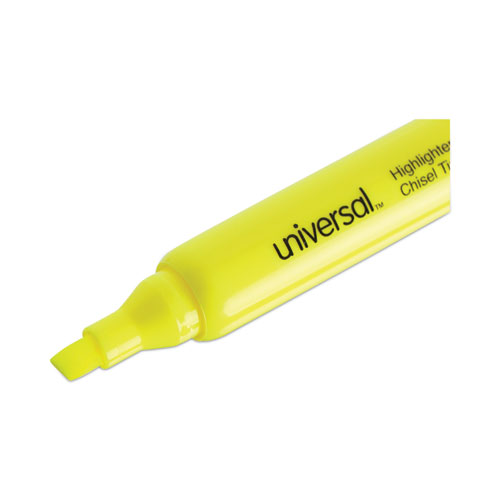 Desk Highlighter Value Pack, Fluorescent Yellow Ink, Chisel Tip, Yellow Barrel, 36/Pack - Image 6