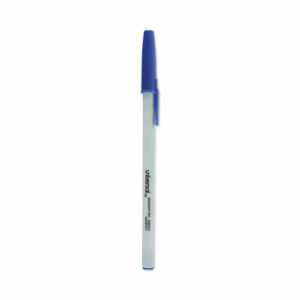 Ballpoint Pen, Stick, Medium 1 mm, Blue Ink, Gray/Blue Barrel, Dozen