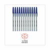 Ballpoint Pen, Stick, Fine 0.7 mm, Blue Ink, Gray/Blue Barrel, Dozen - Image 4