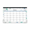 Lindley Desk Pad, Floral Artwork, 17 x 11, White/Blue/Green Sheets, Black Binding, Clear Corners, 12-Month (Jan to Dec): 2025 - Image 2