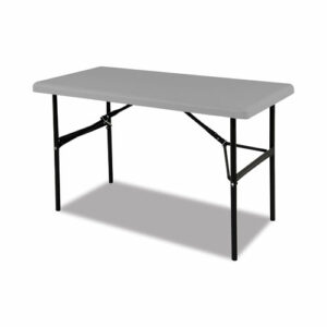 7105016976843, SKILCRAFT Blow Molded Folding Tables, Rectangular, 48w x 24d x 20h, Gray