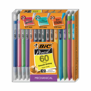 Mechanical Pencil Variety Pack, Assorted Graphite Diameters, HB (#2), Black Lead, Assorted Barrel Colors, 60/Pack