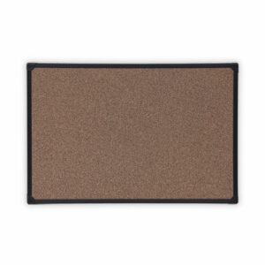 Tech Cork Board, 35.43" x 23.62", Brown Surface, Black Plastic Frame