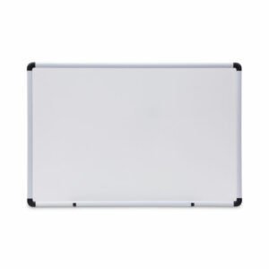 Modern Melamine Dry Erase Board with Aluminum Frame, 36" x 24", White Surface, Satin Aluminum Frame