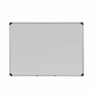 Deluxe Porcelain Magnetic Dry Erase Board, 48" x 36", White Surface, Silver/Black Aluminum Frame