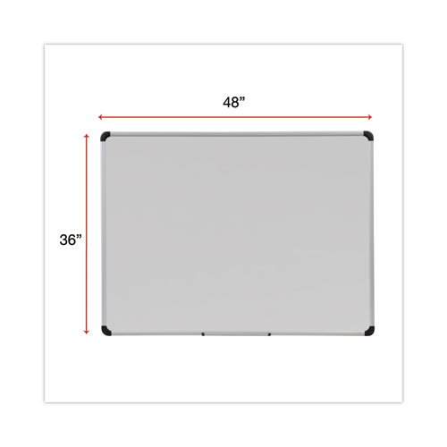 Deluxe Porcelain Magnetic Dry Erase Board, 48" x 36", White Surface, Silver/Black Aluminum Frame - Image 3