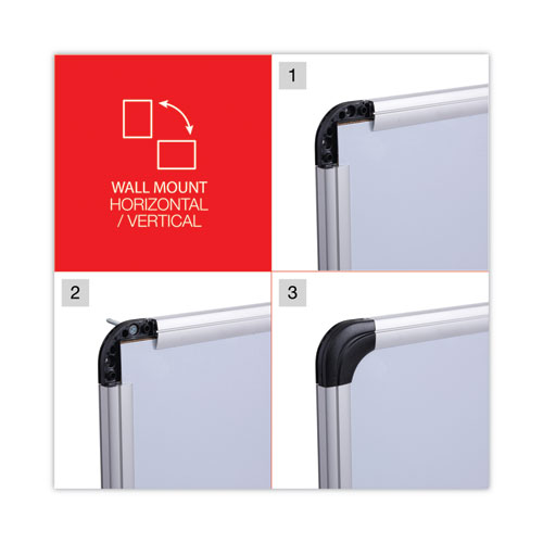 Deluxe Porcelain Magnetic Dry Erase Board, 48" x 36", White Surface, Silver/Black Aluminum Frame - Image 6