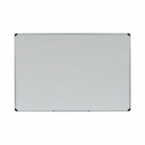 Deluxe Porcelain Magnetic Dry Erase Board, 72" x 48", White Surface, Silver/Black Aluminum Frame