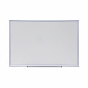 Deluxe Melamine Dry Erase Board, 36" x 24", White Surface, Satin Aluminum Frame