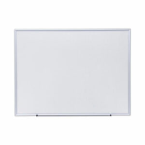 Deluxe Melamine Dry Erase Board, 48" x 36", White Surface, Satin Aluminum Frame