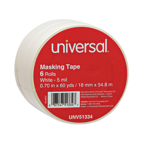 Removable General-Purpose Masking Tape, 3" Core, 18 mm x 54.8 m, Beige, 6/Pack - Image 2