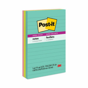 Pads in Supernova Neon Collection Colors, Note Ruled, 4" x 6", 90 Sheets/Pad, 3 Pads/Pack