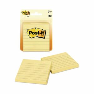 Original Pads in Canary Yellow, Note Ruled, 3" x 3", 100 Sheets/Pad, 2 Pads/Pack
