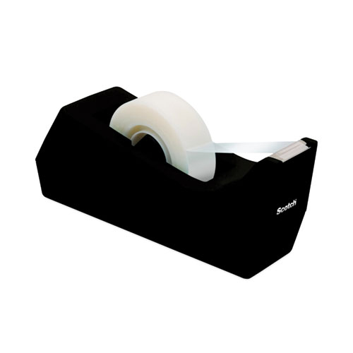 Desktop Tape Dispenser, Weighted Non-Skid Base, 1" Core, Black - Image 3