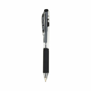 WOW! Gel Pen, Retractable, Medium 0.7 mm, Black Ink, Clear/Black Barrel, 24/Pack