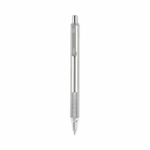 F-701 Ballpoint Pen, Retractable, Fine 0.7 mm, Black Ink, Stainless Steel/Black Barrel
