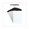 Premium Ruled Writing Pads with Heavy-Duty Back, Narrow Rule, Black Headband, 50 White 5 x 8 Sheets, 12/Pack - Image 3