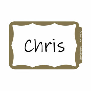 Self-Adhesive Name Badges, 3.5 x 2.25, Gold, 100/Box