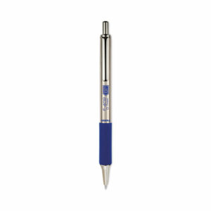 F-402 Ballpoint Pen, Retractable, Fine 0.7 mm, Blue Ink, Stainless Steel/Blue Barrel, 2/Pack