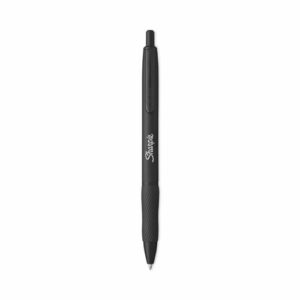 S-Gel Premium Metal Barrel Gel Pen, Retractable, Medium 0.7 mm, Black Ink, Black Barrel, Dozen