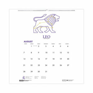 Recycled Academic Zodiac Wall Calendar, 11 x 14, Multicolor Sheets, 12-Month (Aug to July): 2025 to 2026