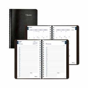 Academic Daily/Monthly Planner, 8 x 5, Black Cover, 12-Month (Aug to July): 2025 to 2026