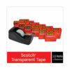 Transparent Tape Value Pack with Black Dispenser, 1" Core, 0.75" x 83.33 ft, Transparent - Image 2