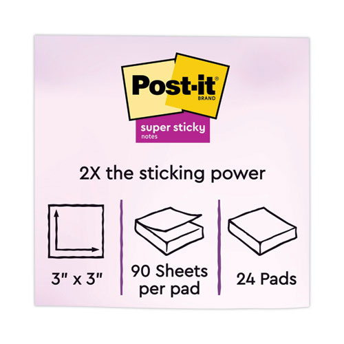 Pads in Energy Boost Collection Colors, 3" x 3", 90 Sheets/Pad, 24 Pads/Pack - Image 2
