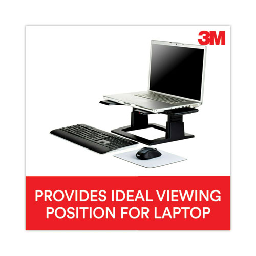 Adjustable Notebook Riser, 13" x 13" x 4" to 6", Black, Supports 20 lbs - Image 2